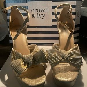 Gold Crown and Ivy Jackey Sandal - 4” heel worn once